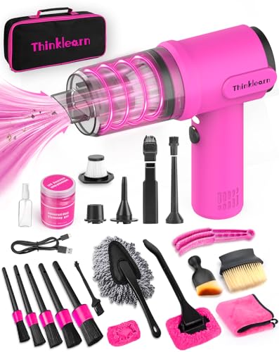 ThinkLearn Car Cleaning Kit with Mini Vacuum, Car Detailing Kit Interior