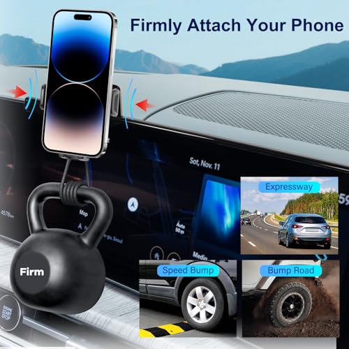 Car Phone Holder Compatible with 2024 2025 Hyundai Santa Fe Accessaries Only Fit for 12.3 inch Screen Phone Mount Fit for Sannta Fe Cell Phone Cradle Fixed Clip Hands-Free & 360°Rotation - size: 24-25 Hyundai Santa Fe