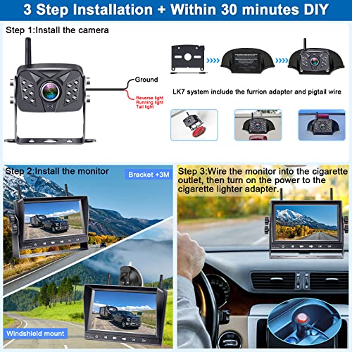 HD 1080P 7 inch RV Wireless Backup Camera: 15-Min Easy to Install - size: 7'' + RV Camera for RV