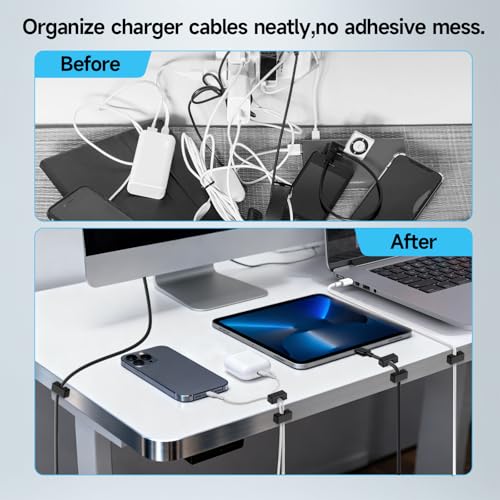 8 Pack Magnetic Cord Holder, Large Cable Clips, Strong Magnet Cable Holder