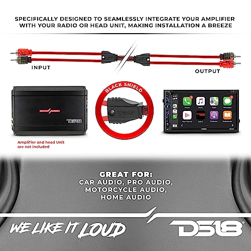 DS18 R12 Ultra Flex RCA, Male to 2-Male RCA Cable, Y Splitter Design,(12 Feet) - size: 12 Feet