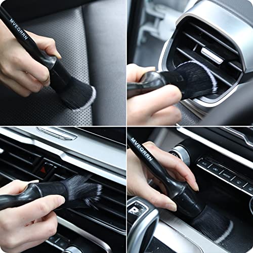 MVEQRRN 6 Pcs Car Detailing Brush Set, Boars Hair & Soft Cleaning Brushes - color: 6pcs car detailing brush set (AS PICTURES)