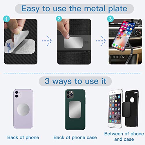 OWLKELA 10 Pcs Mount Metal Plate, Black and Silver - color: Black & Silver