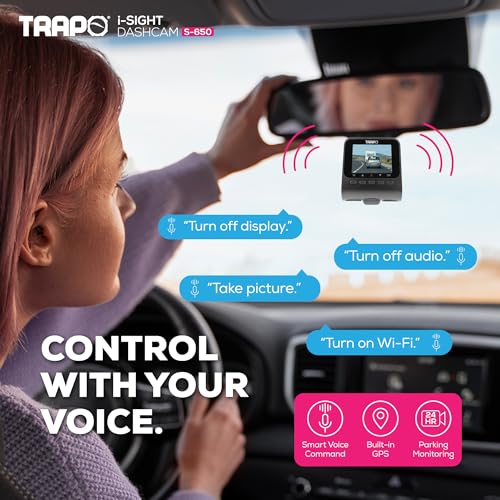 S650 Dash Cam 2K HDR 2560x1440P Front and Rear Dash Cam, Car Camera with ADAS, Voice Control, Super Capacitor, Parking Surveillance, Built-in GPS & Wi-Fi, 60 FPS Front + 30 FPS Rear - style: 2K HDR