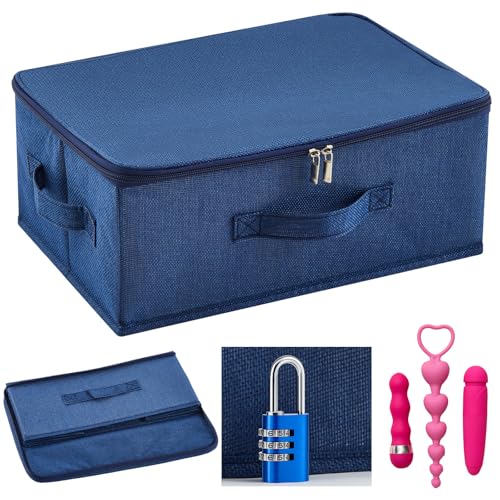 Briwooody Discreet Lockable Toy Bag,Dark Blue,15 X 10 X 6.3 In - color: Dark Blue, size: 15 x 10 x 6.3 Inch
