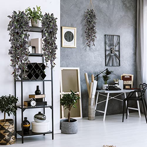 TOCHGREEN 3pcs Artificial Hanging Plants-3.6ft Fake Ivy Vine Purple Fake Ivy Leaves Faux Hanging Scindapsus Vine for Wall House Room Party Garden Indoor Outdoor Decoration