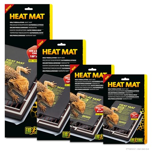Exo Terra Heat Mat – Self-Regulating Reptile Heating Pad for Terrariums, Conductive Source for Reptiles & Amphibians, Fast Warm-Up, Safe & Energy Efficient, Even Distribution 16W