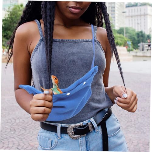 POPETPOP Portable Reptile Sling Carrier Bag Soft Pet Carrier for Lizards Bearded Dragon Snakes Small Pet Travel Bag