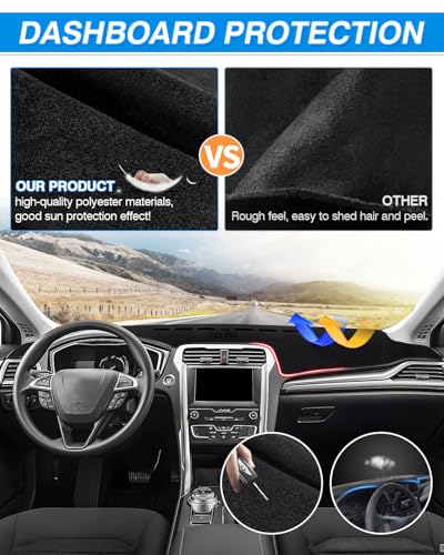 CARTIST Dash Cover for Ford Fusion 2013-2020 Dashboard Cover Mat for Fusion Accessories Non-Slip Pad Carpet Anti-Glare - size: Ford Fusion 2013-2020
