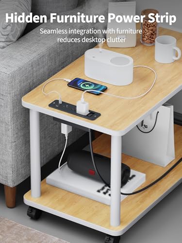 Recessed Power Strip, 6 Outlets 5 USB (3 USB-C, 15W/3A Max), 5FT Flat Plug