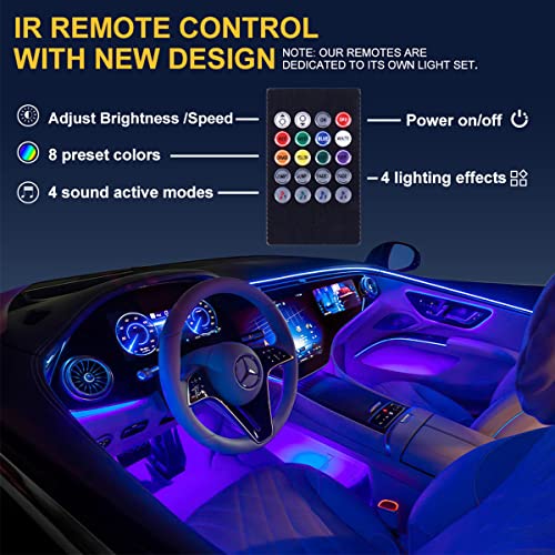 4PCS Car Interior LED Lights, 48LED RGB 12V Under Dash Lighting Kit - color: RGB 48 Lights