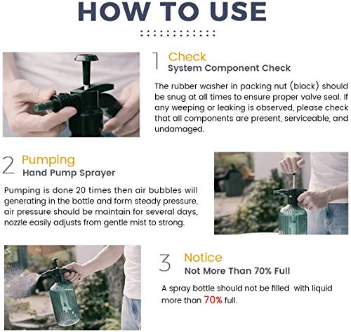 Garden Watering Can, Plant Mister, Pump Sprayer, Hand Pressure Sprayer, 2 Liters Pump Spray Bottle for Plants, Garden, Cleaning Work (Green)