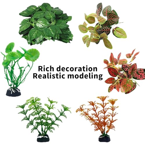 kathson 10 PCS Reptile Vines Plants Flexible Bendable Jungle Climbing Vine Terrarium Plastic Plant Leaves Pet Tank Habitat Decor for Bearded Dragons Lizards Geckos Snakes Frogs and More Reptiles - size: 10 PCS