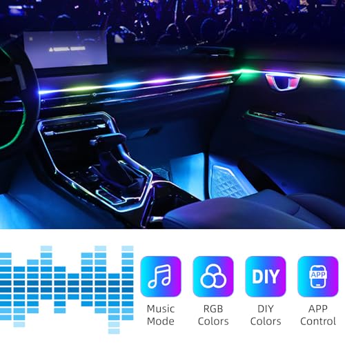 256 RGB Colors Car-Ambient-Lighting-Kit,Interior Car LED Strip Light Modes