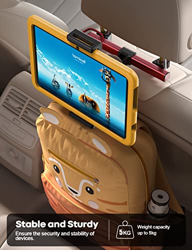 Lamicall Car Tablet Mount Headrest Holder, Kids Friendly Travel iPad Clamp - color: Red
