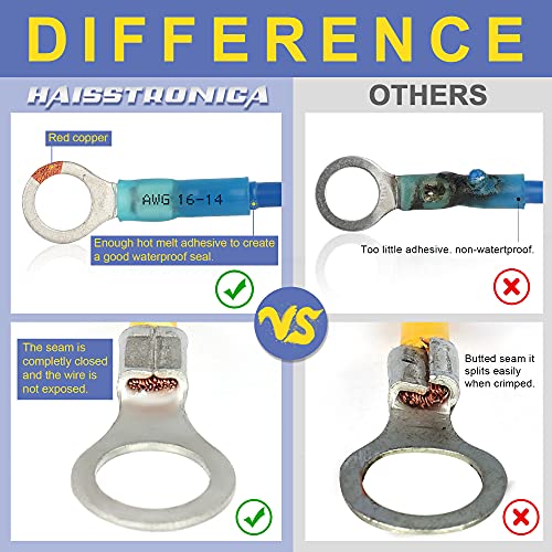 haisstronica 260PCS Heat Shrink Wire Connectors, 26-10 AWG, 4Colors/19Sizes