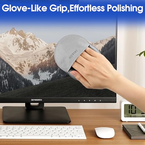 HoYiXi Microfiber Screen Cleaning Cloth for Laptops, Computer, Tablets, TV, Cellphone, Camera,Kindle eReaders,iPad, iPhone, Mac Book, Car Screen,Monitors,Smartscreen,Premium Polishing Cloth,Grey - color: Grey