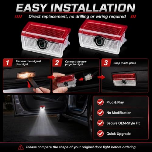 2Pcs Never Fade Car Door Lights Logo Projector Compatible with Mercedes Benz A B C E M GL GLA GLC GLE Class Accessories - color: YBD-001
