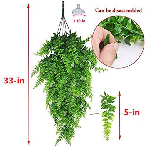 1PC Reptile Plants Bendable Climbing Fake Vine Pet Habitat Decorations Leaves Hanging Silk Terrarium Plant with Suction Cup for Bearded Dragons Lizards (1PC) (JGSC-0SC)