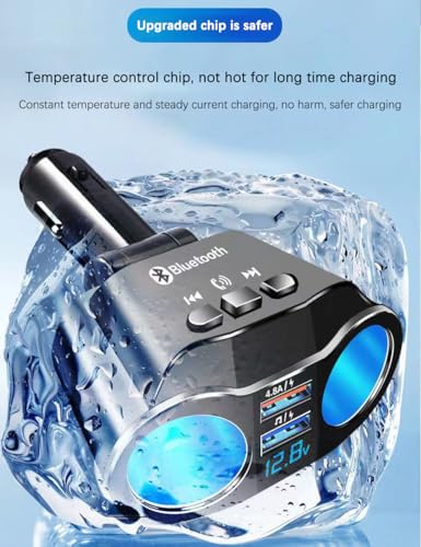 2-Socket Cigarette Lighter Adapter with Voltmeter