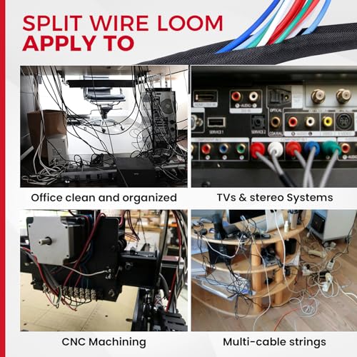 Automotive Wire Sheathing Split Braided Wire Loom 1/2"-16ft - style: 1/2" - 16 Feet