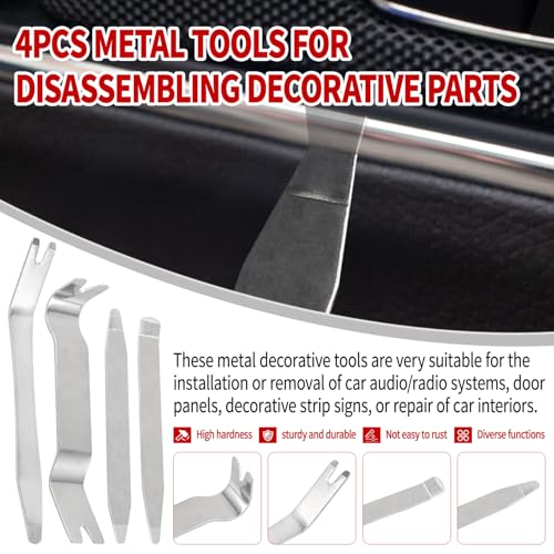 Auto Trim Removal Tool Kit, 17 Pcs Auto Car Trim Tool Set Plastic Pry Tool Kit for Car, Clip, Audio, Dashboards, Door Panel Window Molding Fastener Remover Tool Kit - color: Red