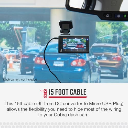 Cobra 2.5A Micro USB Hardwire Kit for SC Series Dash Cams, 15ft Cable - style: Hardwire Kit