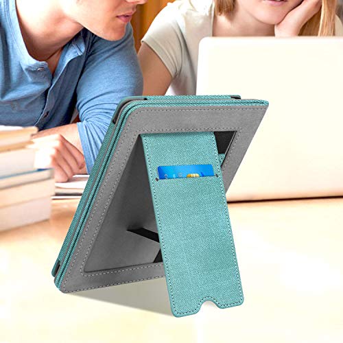 Fintie Stand Case for 6" Kindle Paperwhite 10th Gen 2018, Turquoise/Brown - color: turquoise/brown