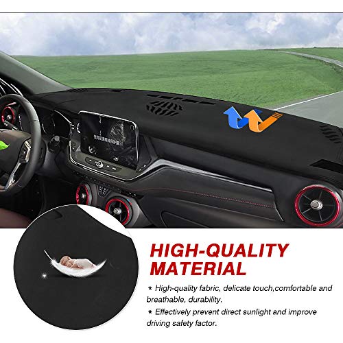 Autorder Dashboard Cover Mat for 2019-2025 2026 Chevy/Chevrolet Blazer Accessories Dash Cover Flannel Dash Mat Sunshade Glare UV Rays Protector - size: Black 19-26 Blazer