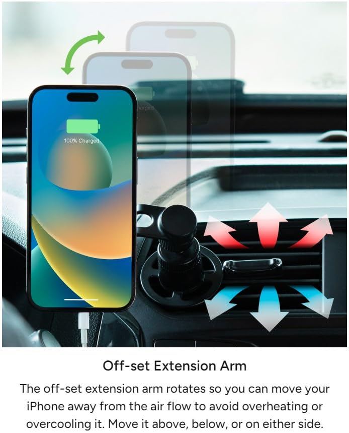 mophie Magnetic Vent Mount for Apple iPhone 17/16/15/14/13/12 Series