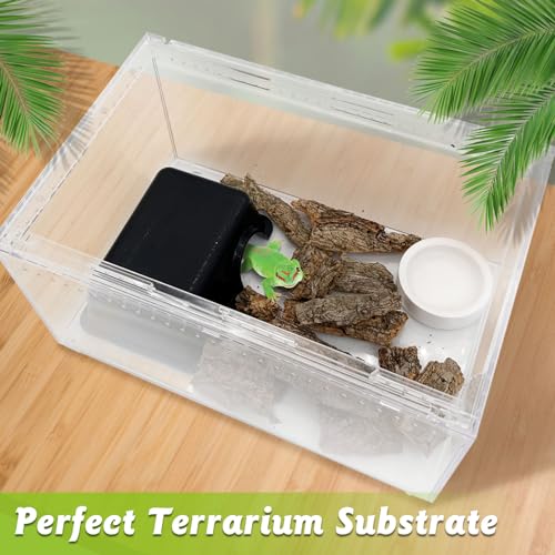 Reptile Cork Bark with Reptile Climbing Decor Thick Wood Branches Snake Habitat Decorations Terrarium Wooden Tree Trunk Ornament
