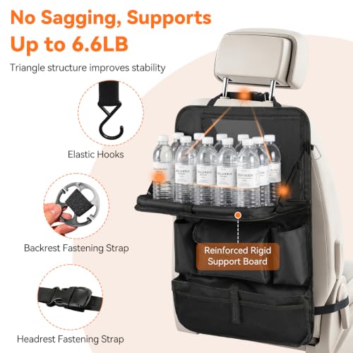 Car Backseat Organizer with Table Tray 9 Pockets Car Accessories,2Pack - color: A-2Pack