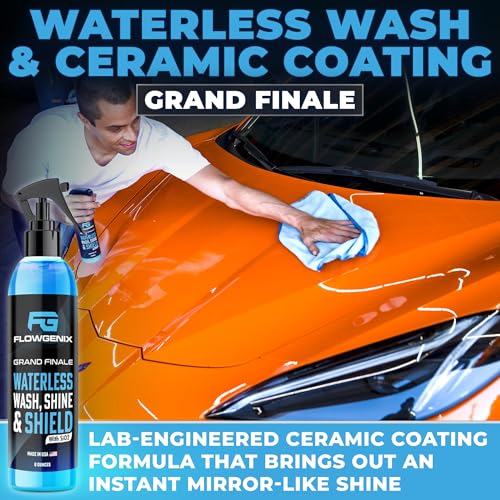 Grand Slam 4-Pack Includes Waterless Car Wash Spray + Instant Car Scratch Remover Repair + Streak Free Window and Glass Cleaner + All Purpose Cleaner for Auto Detailing, 2 Microfiber Towels - color: Grand Slam 4-Pack