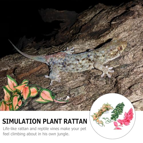 Cabilock Artificial Reptile Vines Jungle Climbing Plants 30cm Bendable Fake Hanging Vines 3pcs for Terrarium Habitat Decor Suitable for Gecko Snake Lizard Chameleon