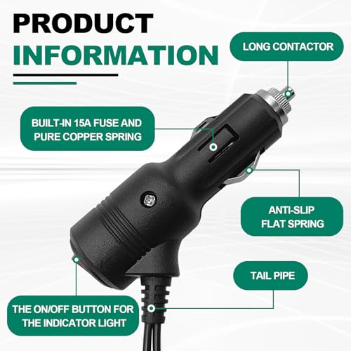 Automotive Universal Car Cigarette Lighter Splitter 1 to 2, 2-Socket 12V 24V Adapter with On/Off Switch, Fast Charging Power Charger Port for Car Vehicle