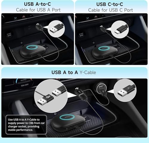 Wireless CarPlay&Android Auto Adapter with 4G LTE Magic AI Box - color: Blue