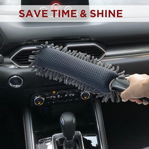 TAKAVU Car Duster Interior, Double-Sided Microfiber, Comfort Handle - size: Microfiber Mesh