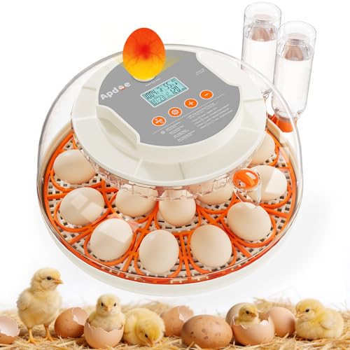 APDOE Egg Incubators for Hatching Eggs, Temperature and Humidity Control, Automatic Egg Turning, Egg Candler, External Water Bottle, Air Vent, for Chicken, Duck & Quail Eggs, 18 Eggs - size: 18 Eggs