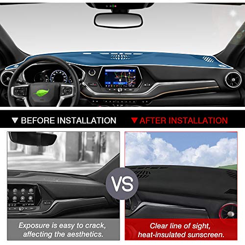 Autorder Dashboard Cover Mat for 2019-2025 2026 Chevy/Chevrolet Blazer Accessories Dash Cover Flannel Dash Mat Sunshade Glare UV Rays Protector - size: Black 19-26 Blazer