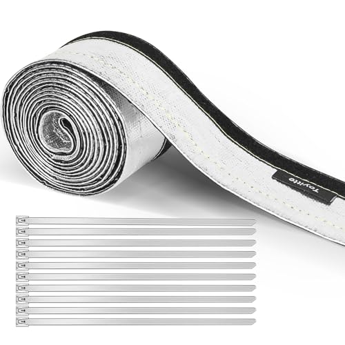 Heat Shroud Sleeve, 1/2” x 10FT Aluminized Fuel Line & Wire Heat Shield - size: 1/2" I.D. x 10FT