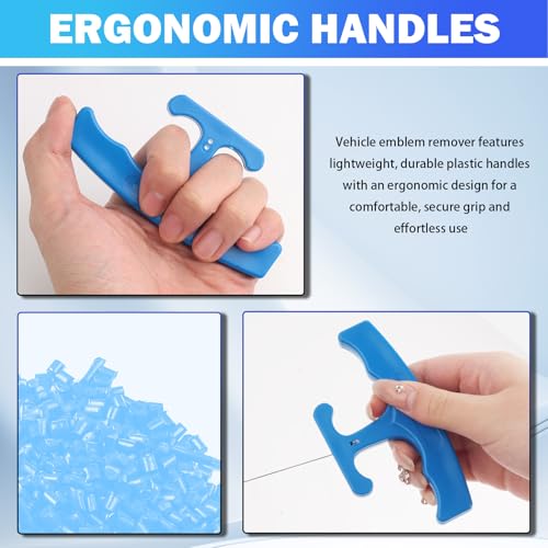 Car Emblem Removal Tool with 5M Nylon Plate Line,Portable Car Badges Removal Tool with Non-Slip Handle,Multi-Purpose Cars Wrap/Sticker Remover Tools for Nameplates & Logos - color: Blue