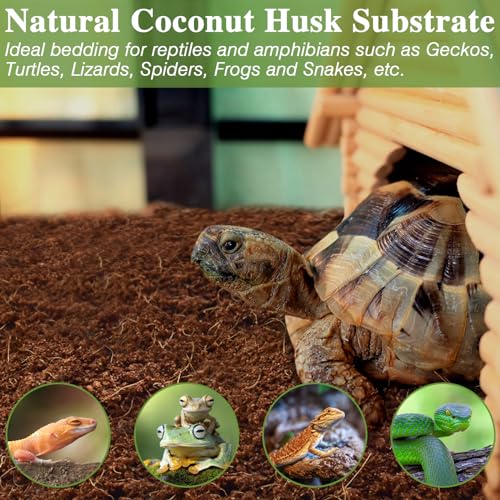ZeeDix 10LBS Coconut Fiber Substrate, 100% Organic Coconut Husk Coco Coir Brick Terrarium Bedding for Reptiles, Tortoise, Bearded Dragon, Leopard Gecko, Snake, Hermit Crabs, Frogs, Tarantula - color: 1pcs-10lbs