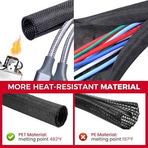 1/2"-54ft Automotive Mesh Woven Wire Sheathing Split Wire Loom - style: 1/2" - 54 Feet