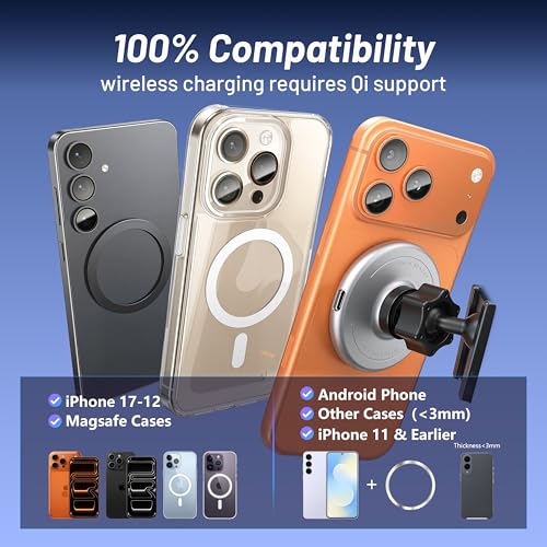 Phone Holder for Toyota RAV4 2019-2025 7"/8" Screen, Custom Fit Screen Mount, 15W Wireless Charging, MagSafe Magnetic Phone Holder for iPhone & Android, 360° Adjustable Hands-Free Navigation Stand - size: Toyota RAV4 | 2019-2025