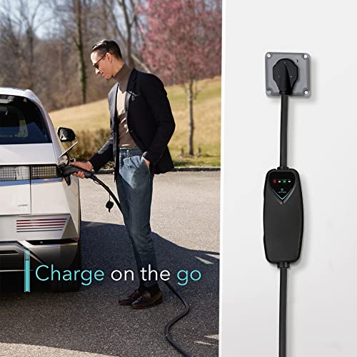 Lectron Level 2 J1772 Charger (WiFi Version) - 240V, 40 Amp, NEMA 14-50 Plug, 16 ft Extension Cord - Portable Electric Car Charger for J1772 Evs - size: 40A NEMA 14-50 with APP