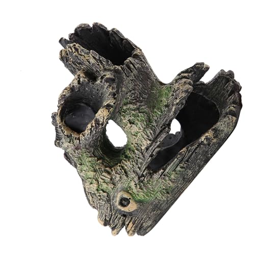 Aquarium Driftwood Decoration Artificial Resin Tree Trunk for Fish Tank Ornaments, Terrarium Vivarium Reptile Cave Hide Aquatic Decoration (ST-004C) - size: ST-004C