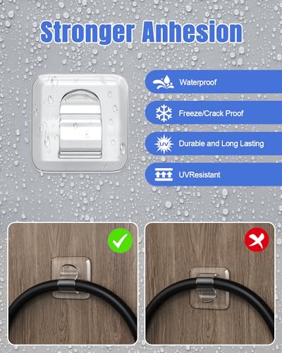 LZC 25 Pack Clear Adhesive Strips Hooks for Outdoor String Lights Clips - color: 25PCS Clear Light Hooks