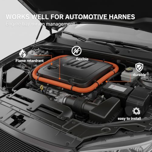 Hophine Braided Split Wire Loom - 25% Overlap, Yellow,1/2"-20Feet - color: Yellow, size: 1/2"-20Feet