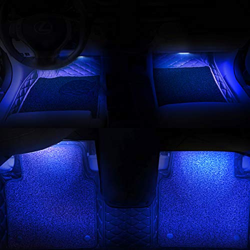 4PCS 48 LED Car Interior Lights, Blue Under Dash Light Kit - color: Blue 48 Lights