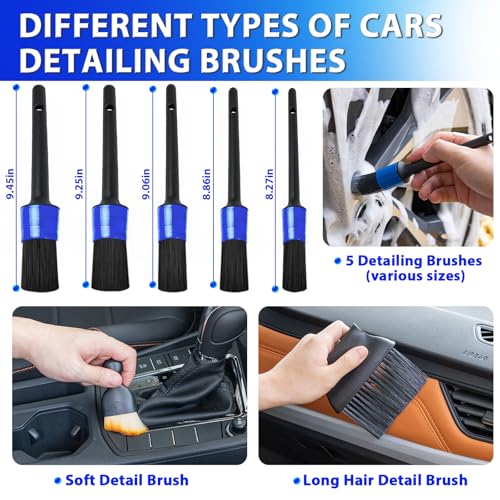 THINKWORK Car Cleaning Kit with Vacuum,Deep Cleaning for Interior Detailing - color: Blue
